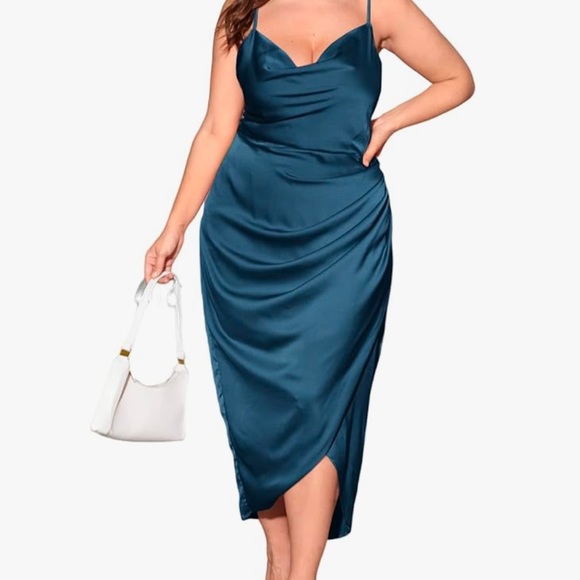 Midi Blue silk dress - Picture 1 of 1